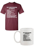 Top 10 Rules For Dating My Daughter Funny White Mug and Adult T-Shirt Tee Bundle