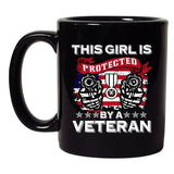 This Girl Is Protected By A Veteran Soldier Flag DT Coffee 11 Oz Black Mug