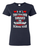 Ladies This Teacher Survived 2016-2017 School Year Fidget Funny DT T-Shirt Tee