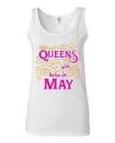 Junior Queens Are Born In May Crown Birthday Funny Sleeveless Tank Tops