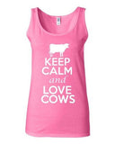 Junior Keep Calm And Love Elephants Animal Lover Moo Graphic Novelty Tank Top