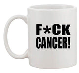F*ck Cancer Sucks Survivor Fight Awareness Funny Ceramic White Coffee Mug
