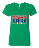 V-Neck Ladies Trump Pence 2016 Vote America Campaign Election (B) T-Shirt Tee