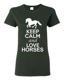 City Shirts Ladies Keep Calm And Love Horses Race Animal Lover DT T-Shirt Tee