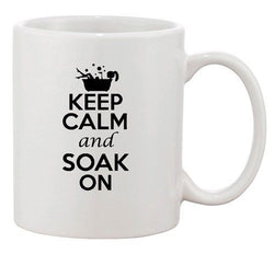 Keep Calm And Soak On Bathtub Bathe Girls Funny Ceramic White Coffee Mug