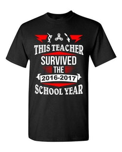 This Teacher Survived 2016-2017 School Year Fidget Funny DT Adult T-Shirt Tee