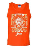 Never Underestimate Who Was Born In June Old Man Age Funny DT Adult Tank Top