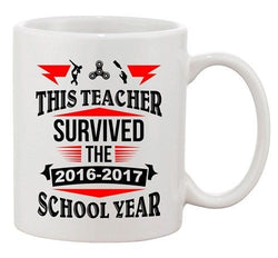 This Teacher Survived 2016-2017 School Year Fidget DT White Coffee 11 Oz Mug