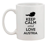 Keep Calm And Love Austria Vienna Country Map Patriotic Ceramic White Coffee Mug