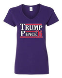 V-Neck Ladies Trump Pence 2016 Vote Support Election America USA T-Shirt Tee