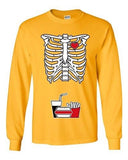 Long Sleeve Adult T-Shirt Skeleton Junk Food Snack Burger Fries Funny Humor DT