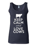 Junior Keep Calm And Love Elephants Animal Lover Moo Graphic Novelty Tank Top