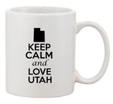 Keep Calm And Love Utah Country Map Nation Patriotic Ceramic White Coffee Mug