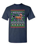 Merry Horsemas Horse Animals Ride Xmas Ugly Christmas Funny Adult DT T-Shirt Tee