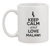 Keep Calm And Love Malawi Africa Country Map Patriotic Ceramic White Coffee Mug