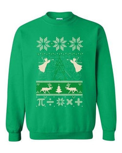 Math Mathematics Angels Deer Ugly Holiday Christmas Funny DT Crewneck Sweatshirt