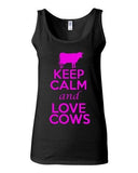 Junior Keep Calm And Love Elephants Animal Lover Moo Graphic Novelty Tank Top