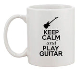 City Shirts Keep Calm And Play Guitar Rock Music Lover Ceramic White Coffee Mug