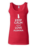 Junior Keep Calm And Love Albania Country Novelty Statement Sleeveless Tank Top