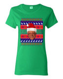 Ladies Bernie Sanders Bern Election Reindeer Ugly Christmas Funny DT T-Shirt Tee