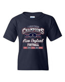 New World Champion 5-Time New England Football Sports DT Youth Kids T-Shirt Tee