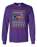 Long Sleeve Adult T-Shirt Merry Horsemas Horse Animals Ugly Christmas Funny DT