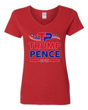 V-Neck Ladies TP Trump Pence 2016 Vote President USA Election (A) T-Shirt Tee