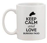 Keep Calm And Love Burkina Faso Country Map Patriotic Ceramic White Coffee Mug