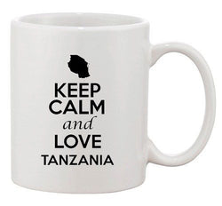 Keep Calm And Love Tanzania Country Map Patriotic Ceramic White Coffee Mug