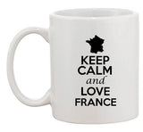 Keep Calm And Love France Paris Country Map Patriotic Ceramic White Coffee Mug