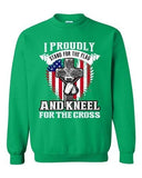 I Proudly Stand For The Flag And Kneel For The Cross DT Crewneck Sweatshirt