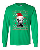 Long Sleeve Adult T-Shirt Abraham Lincoln President USA Ugly Christmas Funny DT