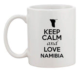 Keep Calm And Love Namibia Africa Country Map Patriotic Ceramic White Coffee Mug