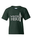 Winter Is Here Sword TV Parody Funny DT Youth Kids T-Shirt Tee