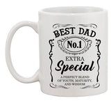 Best Dad No.1 Extra Special Awesome Father Funny Humor DT Coffee 11 Oz White Mug