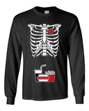 Long Sleeve Adult T-Shirt Skeleton Junk Food Snack Burger Fries Funny Humor DT