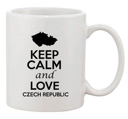 Keep Calm And Love Czech Republic Country Map Patriotic Ceramic White Coffee Mug