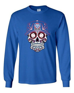 Long Sleeve Adult T-Shirt Tribal Skull Baseball Chicago Sports DT