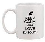 Keep Calm And Love Djibouti Country Map Patriotic Ceramic White Coffee Mug