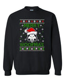 Merry Woofmas Husky Dog Puppy Paw Ugly Christmas Funny DT Crewneck Sweatshirt