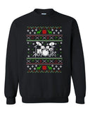 Drums Drummer Music Note Reindeer Ugly Christmas Funny DT Crewneck Sweatshirt