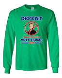 Long Sleeve Adult T-Shirt Defeat Crooked Hillary Vote Trump 2016 President DT