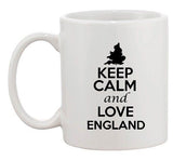 Keep Calm And Love England London Country Map Patriotic Ceramic White Coffee Mug