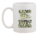 Camo America's Away Colors USA United States Patriotic DT White Coffee Mug