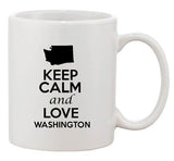 Keep Calm And Love Washington Country Map USA Patriotic Ceramic White Coffee Mug