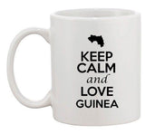 Keep Calm And Love Guinea Africa Country Map Patriotic Ceramic White Coffee Mug