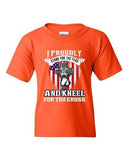 I Proudly Stand For The Flag And Kneel For The Cross DT Youth T-Shirt Tee