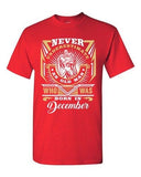 Never Underestimate Who Was Born In December Old Man Funny DT Adult T-Shirt Tee