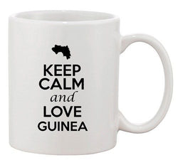 Keep Calm And Love Guinea Africa Country Map Patriotic Ceramic White Coffee Mug