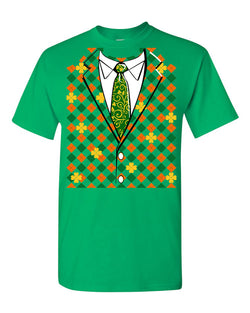 St. Patricks Shamrock Costume Suit Shirt Funny